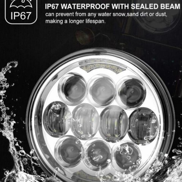 5 3/4" 80W LED Headlight HI/Low DRL Harley Sportster Iron 883 1200 Dyna - Picture 5 of 6